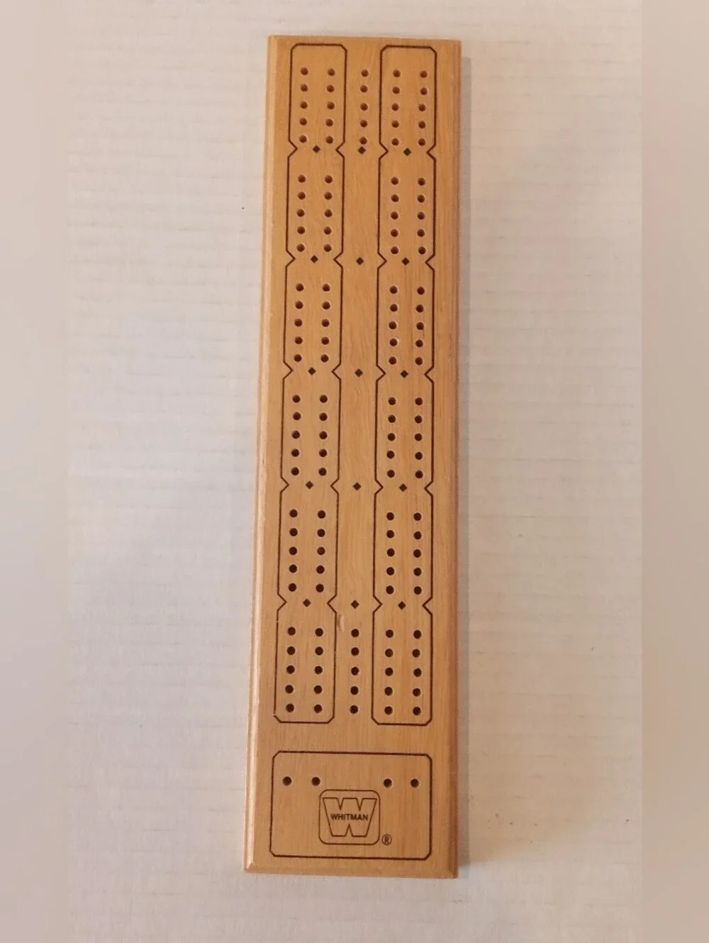 Whitman Wooden Cribbage Board - Natural Wood - Picture 1 of 4